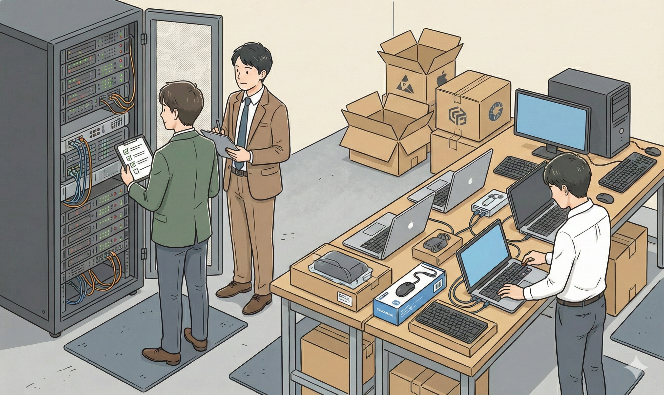 キッティング作業の様子